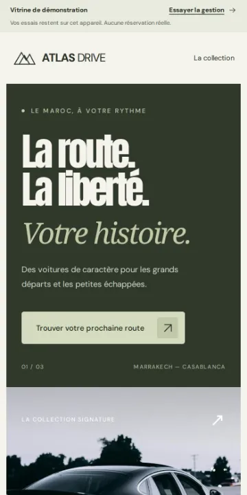 Site Atlas Drive sur téléphone