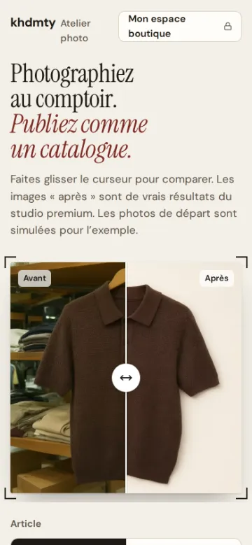 Outil photo : la photo du comptoir devient une photo de catalogue